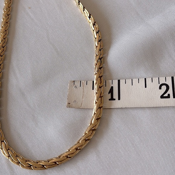 Vintage Gold Herringbone Chain Thicker .25” Width Necklace 21” Heavyweight - Picture 4 of 13